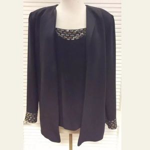 Sansappelle Black 2pc Sequin Tank & Jacket 12